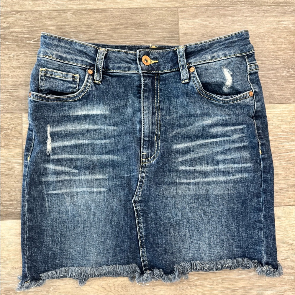 Kendall & Kylie Dark Blue Denim Skirt